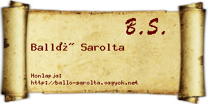 Balló Sarolta névjegykártya