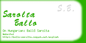 sarolta ballo business card