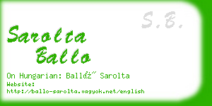 sarolta ballo business card